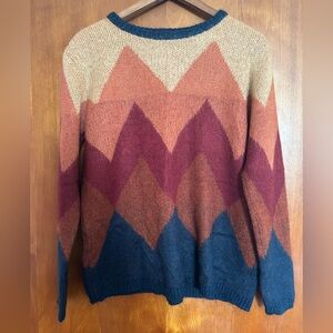 Cabin Core Mohair Blend Chevron Sweater | Made in Italy Cozy Knit | Sz Med